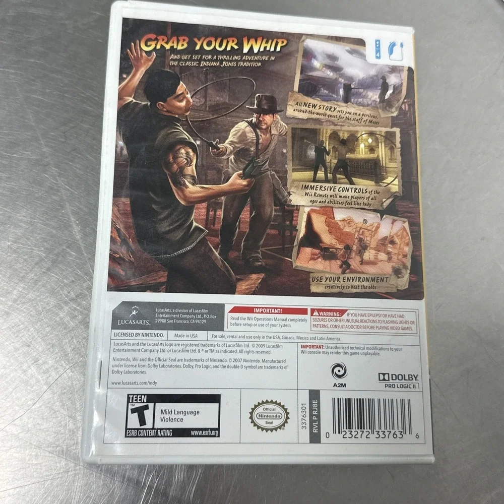Indiana Jones & The Staff Of Kings‎ Nintendo Wii Case And Booklet